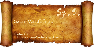Szin Valéria névjegykártya